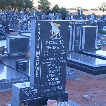 MERWE Desmond Reginald, van der 1949-1987