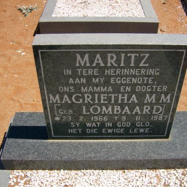 MARITZ Magrietha M.M. nee LOMBAARD 1966-1987