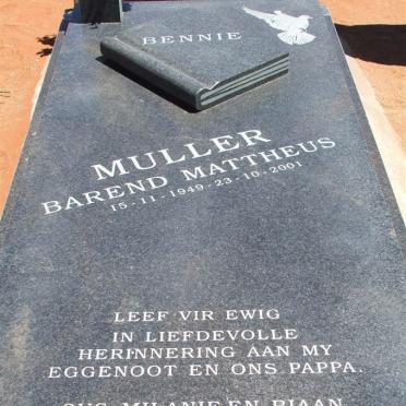 MULLER Barend Mattheus 1949-2001