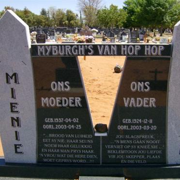 MYBURGH Willem 1924-2003 &amp; Mienie 1937-2003