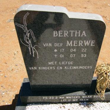 MERWE Bertha, van der 1922-1993