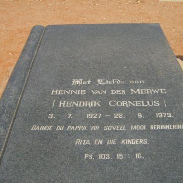 MERWE Hendrik Cornelus, van der 1927-1979
