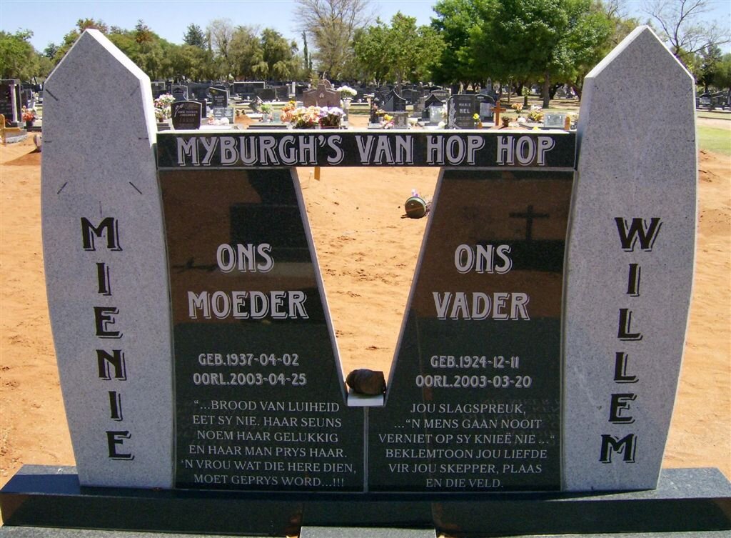 MYBURGH Willem 1924-2003 &amp; Mienie 1937-2003