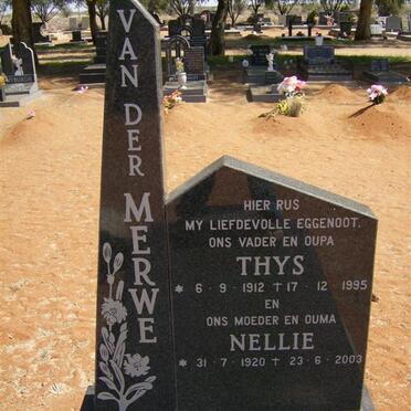 MERWE Thys, van der 1912-1995 &amp; Nellie 1920-2003