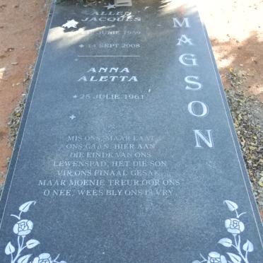 MAGSON Allen Jacques 1959-2008 &amp; Anna Aletta 1961-