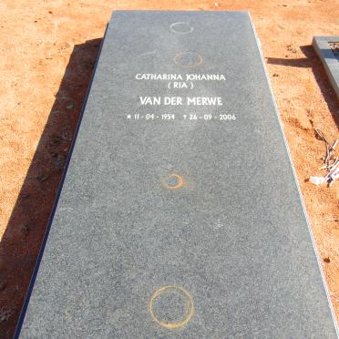MERWE Catharina Johanna, van der 1954-2006 