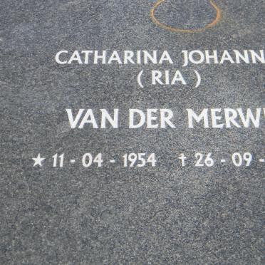 MERWE Catharina Johanna, van der 1954-2006