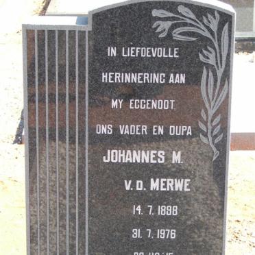 MERWE Johannes M., v.d. 1898-1976