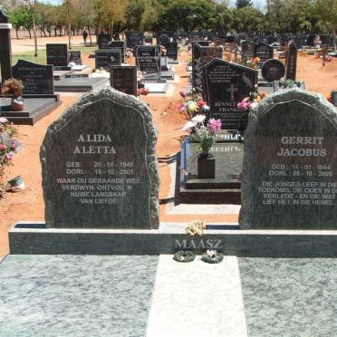 MAASZ Gerrit Jacobus 1944-2006 &amp; Alida Aletta 1945-2001