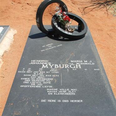 MYBURGH Hendrik Johannes 1927-2003 &amp; Maria M.J. MCDONALD 1940-