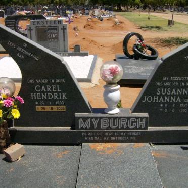 MYBURGH Carel Hendrik 1933-2006 &amp; Susanna Johanna BRINK 1935-1995