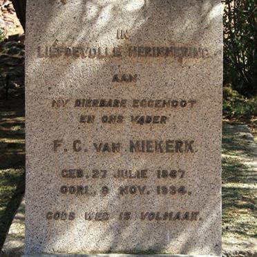 NIEKERK F.C., van 1867-1934