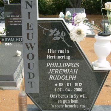 NIEUWOUDT Phillippus Jeremiah Rudolph 1912-2000