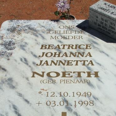NOETH Beatrice Johanna Jannetta nee PIENAAR 1949-1998