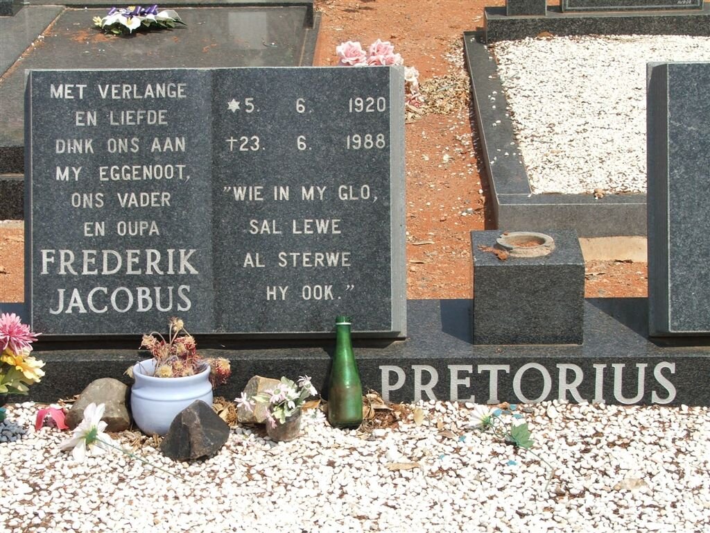 PRETORIUS Frederik Jacobus 1920-1988