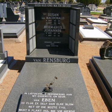 RENSBURG Susan, van nee MACDONALD 1947-1997 :: VAN RENSBURG Hermanus Johannes 1975-1997