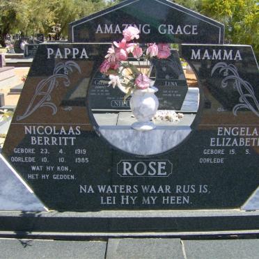 ROSE Nicolaas Berritt 1919-1985 &amp; Engela Elizabeth 1924-