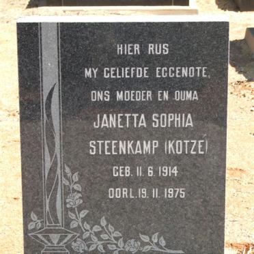 STEENKAMP Janetta Sophia nee KOTZÉ 1914-1975
