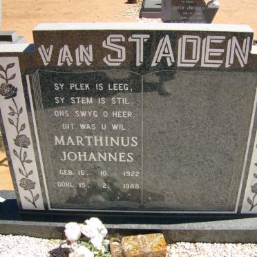 STADEN Marthinus Johannes, van 1922-1988