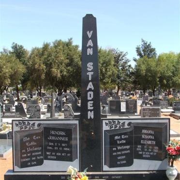 STADEN Hendrik Johannes, van 1927-1984 &amp; Johanna Susanna Elizabeth 1935-2002