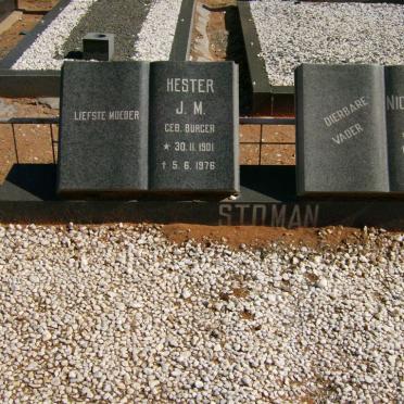 STOMAN Nicolaas J. 1895-1978 &amp; Hester J.M. BURGER 1901-1976