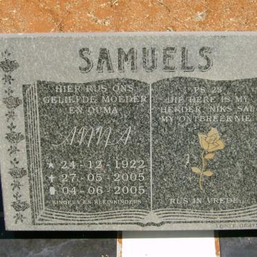 SAMUELS Anna 1922-2005