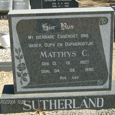 SUTHERLAND Matthys C. 1907-1990