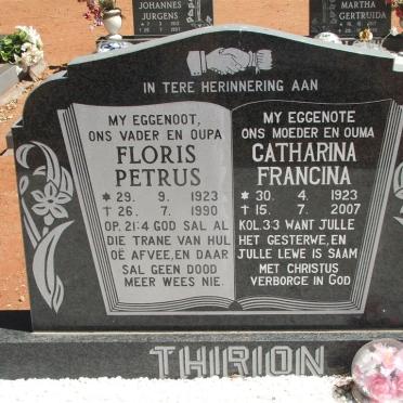 THIRION Floris Petrus 1923-1990 &amp; Catharina Francina 1923-2007