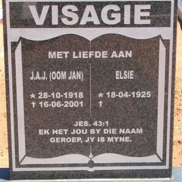 VISAGIE J.A.J. 1918-2001 &amp; Elsie 1925-