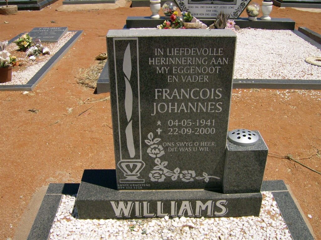 WILLIAMS Francois Johannes 1941-2000