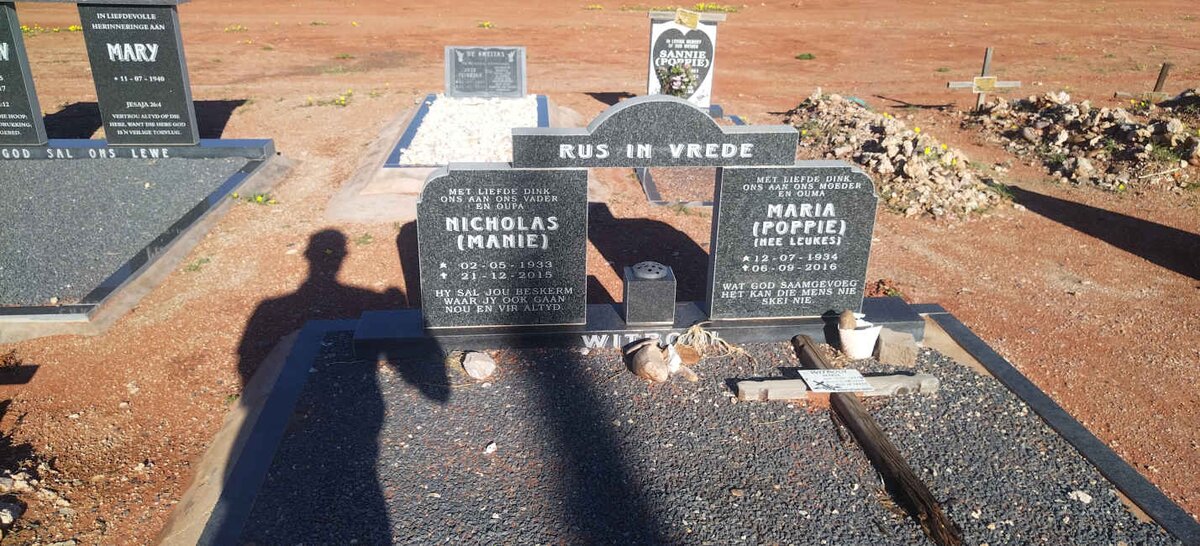 WITBOOI Nicholas 1933-2015 & Maria nee LEUKES 1934-2010