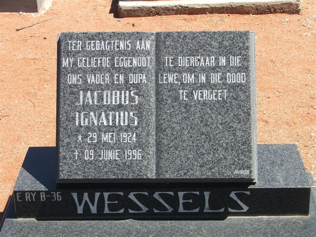 WESSELS Jacobus Ignatius 1924-1996