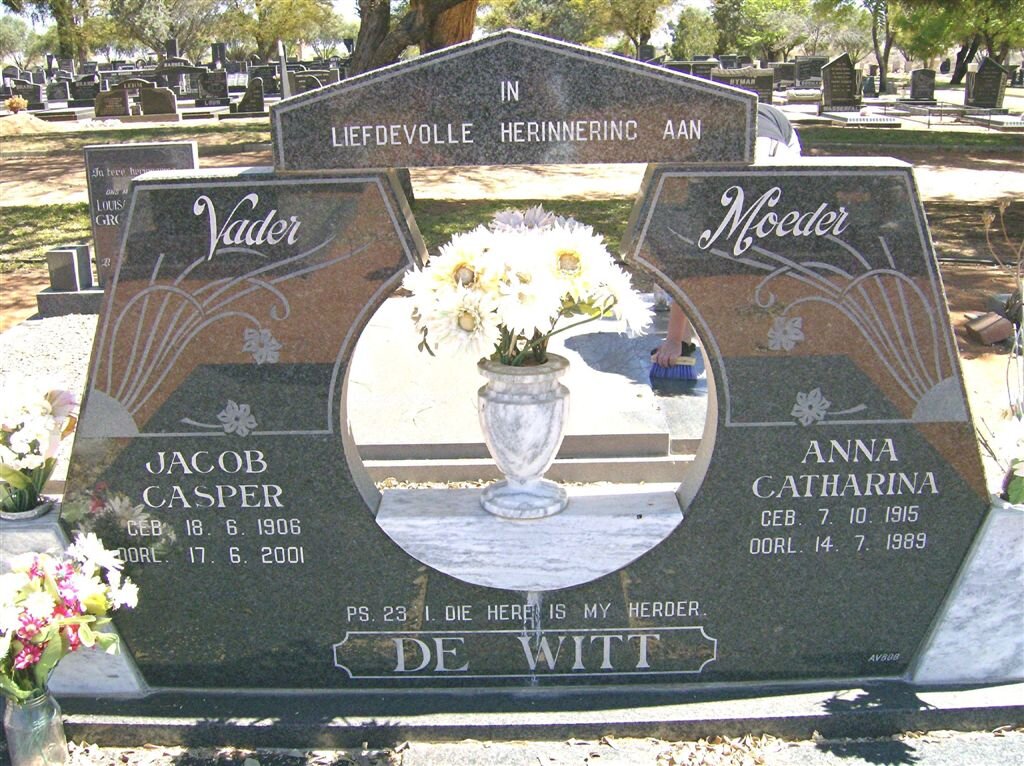 WITT Jacob Casper, de 1906-2001 &amp; Anna Catharina 1915-1989