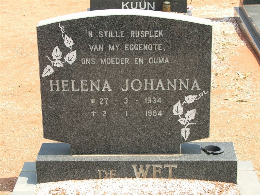 WET Helena Johanna, de 1934-1984
