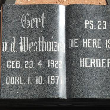 WESTHUIZEN Gert, v.d. 1922-1977