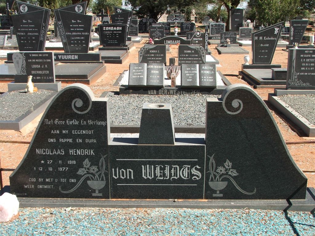 WEIDTS Nicolaas Hendrik, von 1918-1977