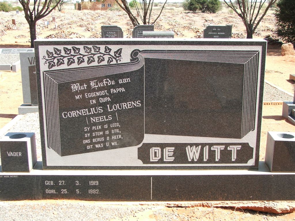 WITT Cornelius Lourens , de 1919-1982