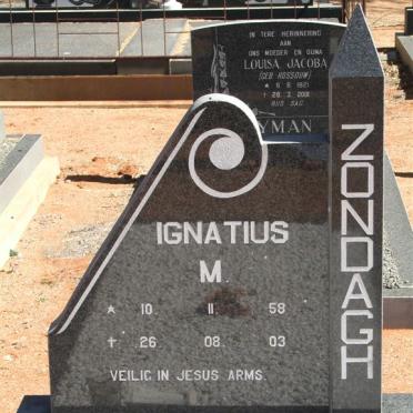 ZONDAGH Ignatius M. 1958-2003