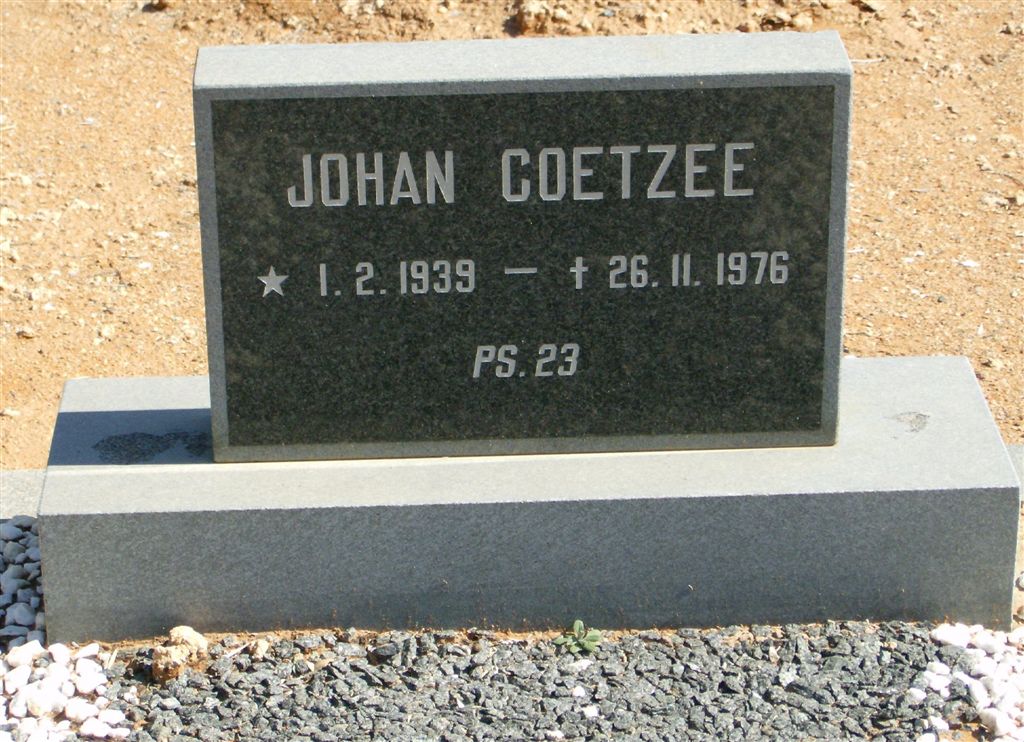 COETZEE Johan 1939-1976