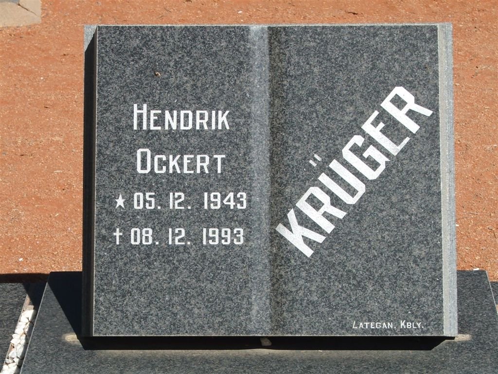 KRÜGER Hendrik Ockert 1943-1993