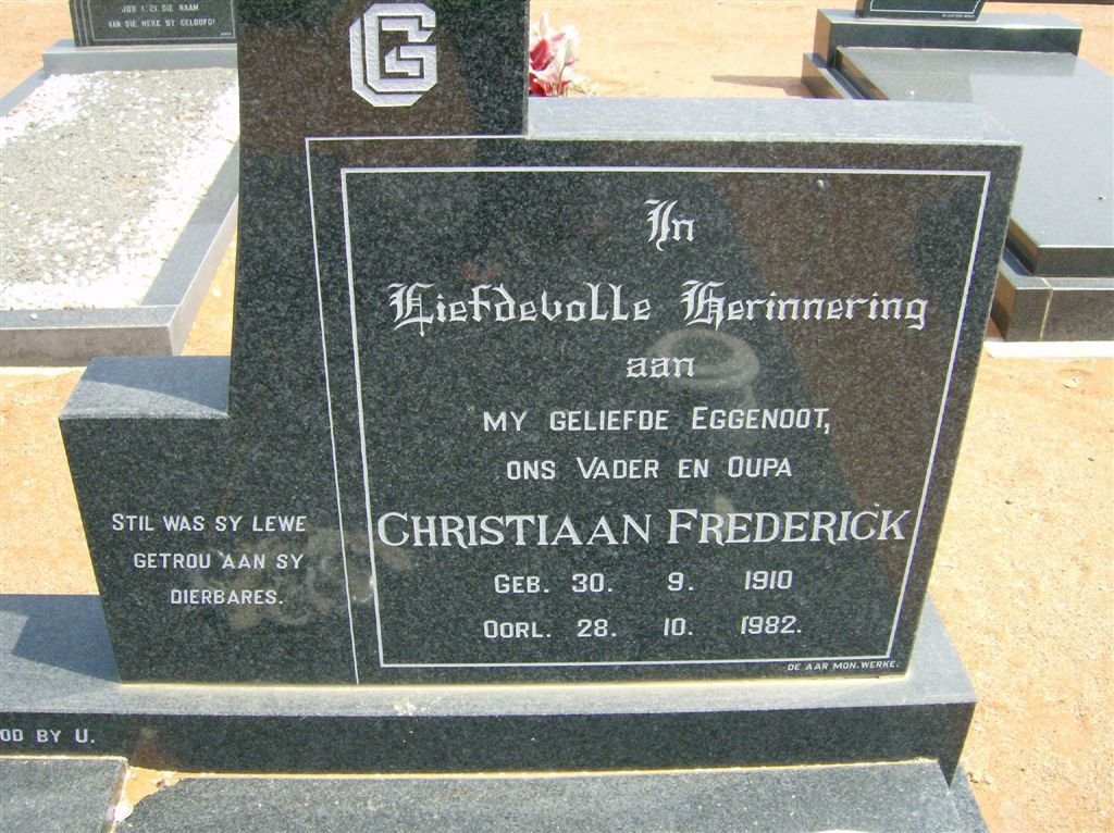 LIEBENBERG Christiaan Frederick 1910-1982