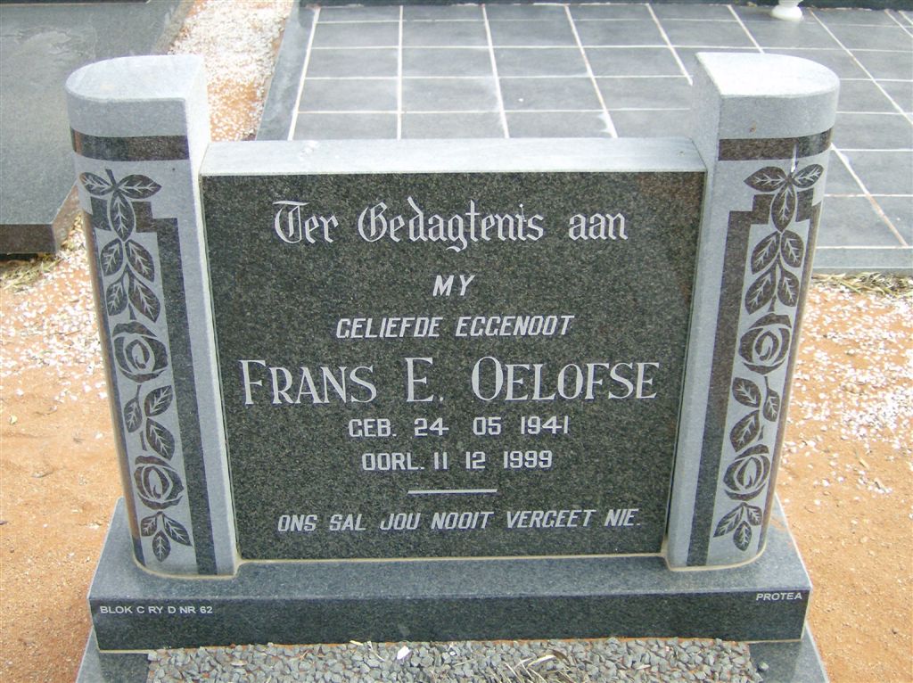 OELOFSE Frans E. 1941-1999