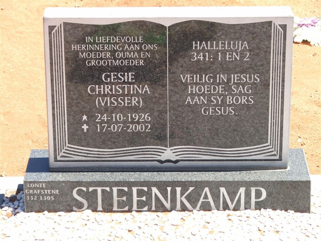 STEENKAMP Gesie Christina nee VISSER 1926-2002