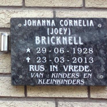 BRICKNELL Johanna Cornelia 1928-2013