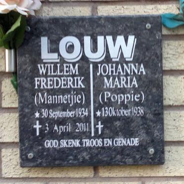 LOUW Willem Frederik 1934-2011 &amp; Johanna Maria 1938-