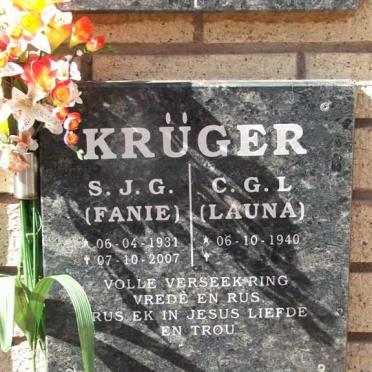 KRÜGER S.J.G. 1931-2007 &amp; C.G.L. 1940-