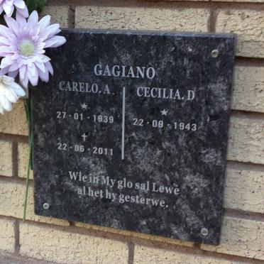 GAGIANO Carelo A. 1939-2011 &amp; Cecilia 1943-