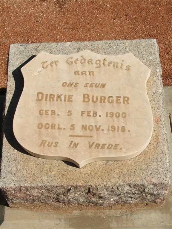 BURGER Dirkie 1900-1918