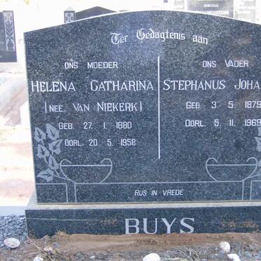 BUYS Stephanus Johannes 1879-1969 &amp; Helena Catharina VAN NIEKERK 1880-1958