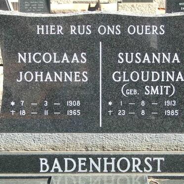 BADENHORST Nicolaas Johannes 1908-1965 &amp; Susanna Gloudina SMIT 1913-1985